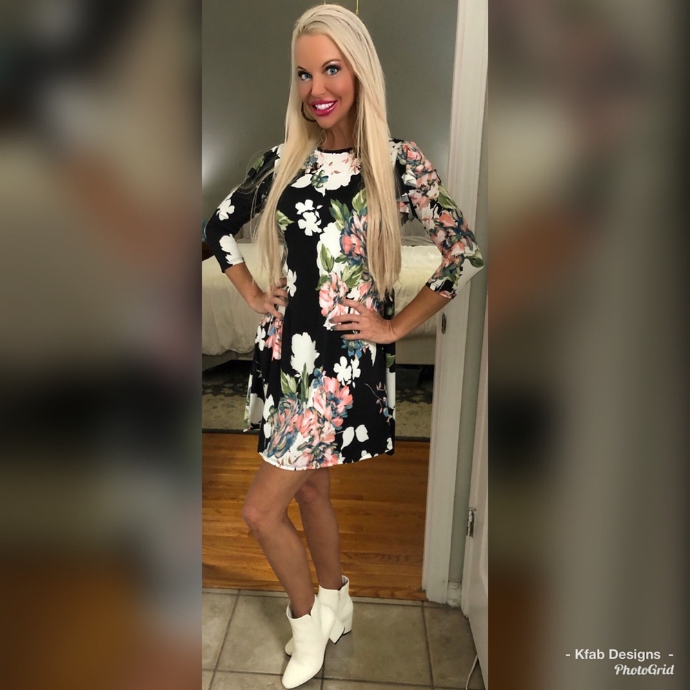 LAST 1! 💕BEST EVER  Black 3qtr Sleeve Dress💕 - Picture 4 of 4